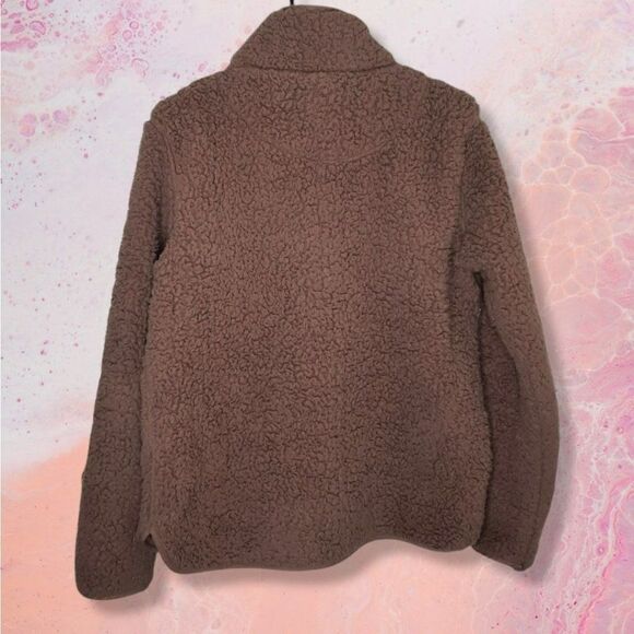 Altar'd State Sherpa Fleece Pullover in Brown sz S - Picture 5 of 7